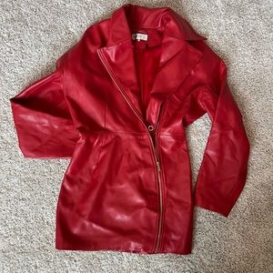 HOUSE OF CB RED LEATHER DRESS